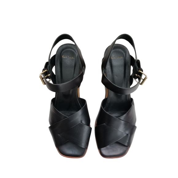 Paul Smith Black Platform Sandals Cross Over Slingback Open Toe Sandals 6.5 - Picture 9 of 15